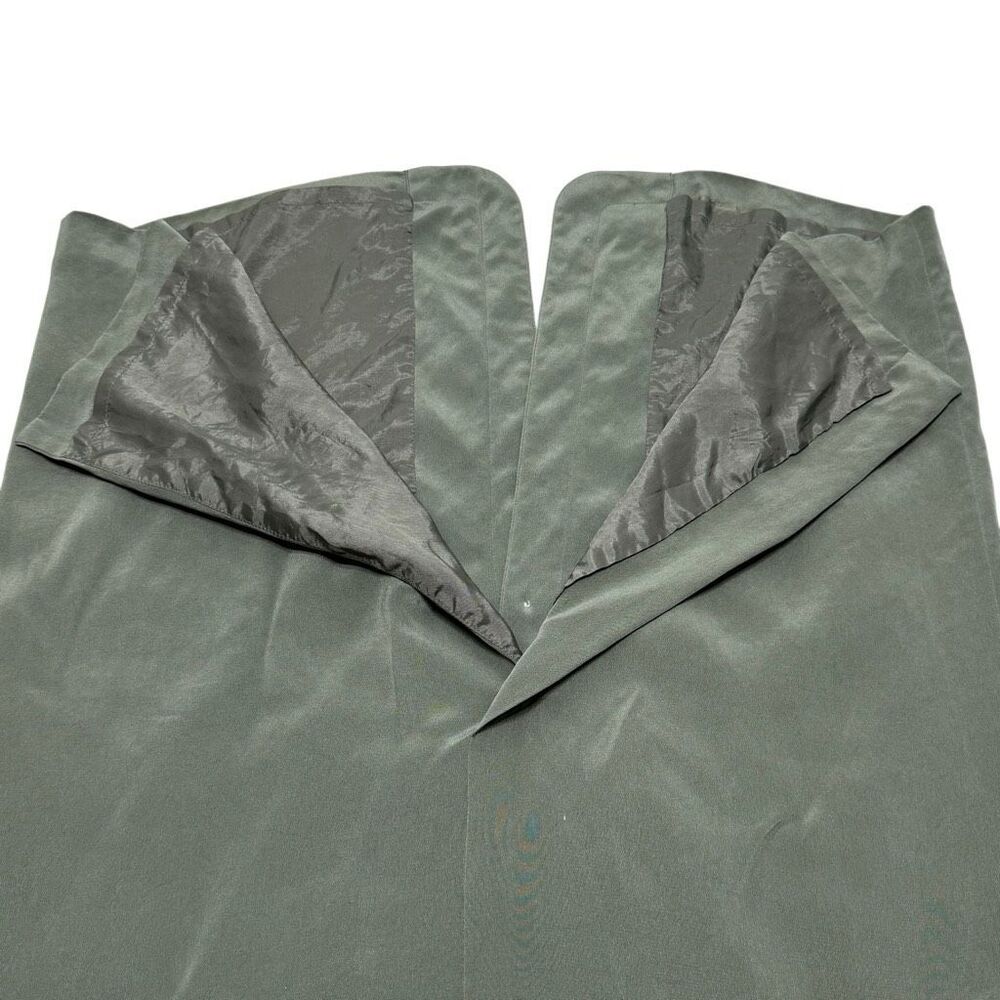 Vintage Silk Sage Green Belted Button Down Skirt XL - Picture 6 of 8